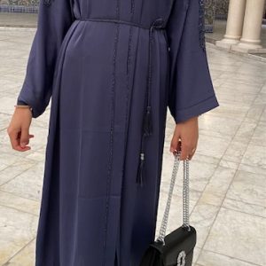 Abaya selma bleue