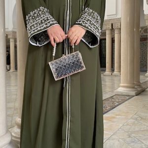 Abaya nassima vert kaki